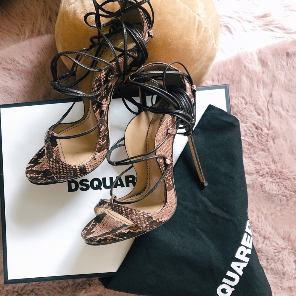 Dsquared2 Riri Sandals - Brown Snakeskin (EU 36)